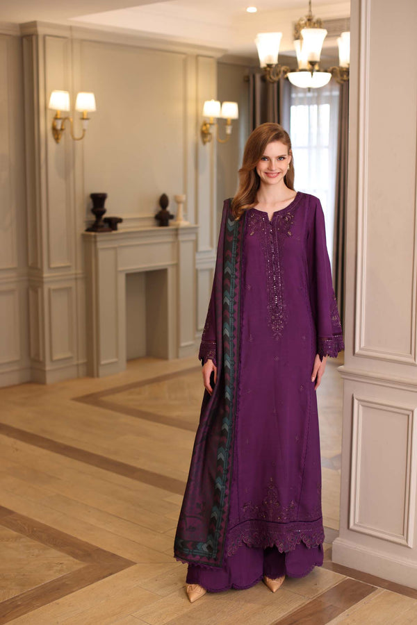 Noor by Saadia Asad | Winter Embroidered Printkhaas 25 | D10 - B - by Libasekhas UK - Registered Vendor of : Noor by Saadia Asad - 100% Original Designer Dress