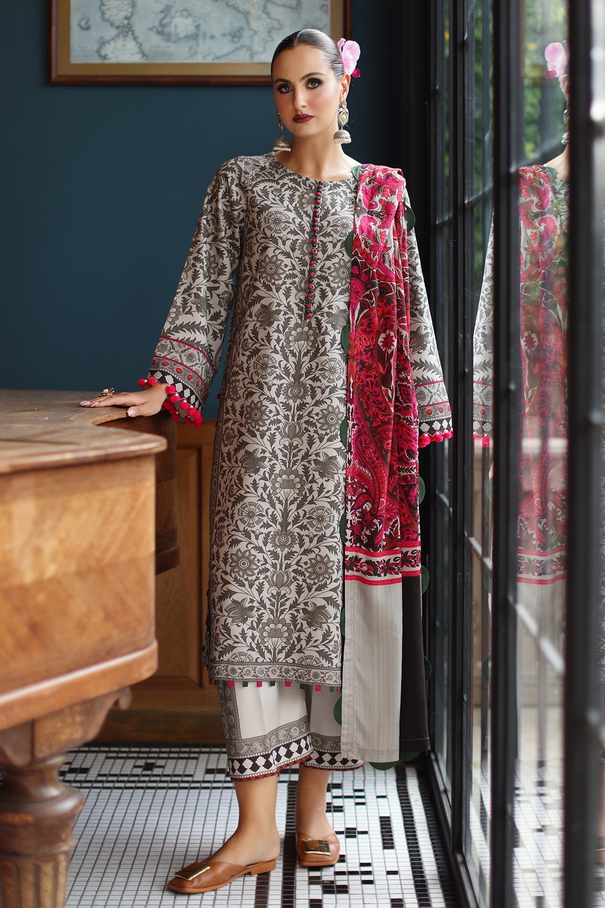 Charizma | C Prints Winter 25 | 3-PC Unstitched Printed Linen Collection CPW5-09 - by Libasekhas UK - Registered Vendor of : Charizma - 100% Original Designer Dress