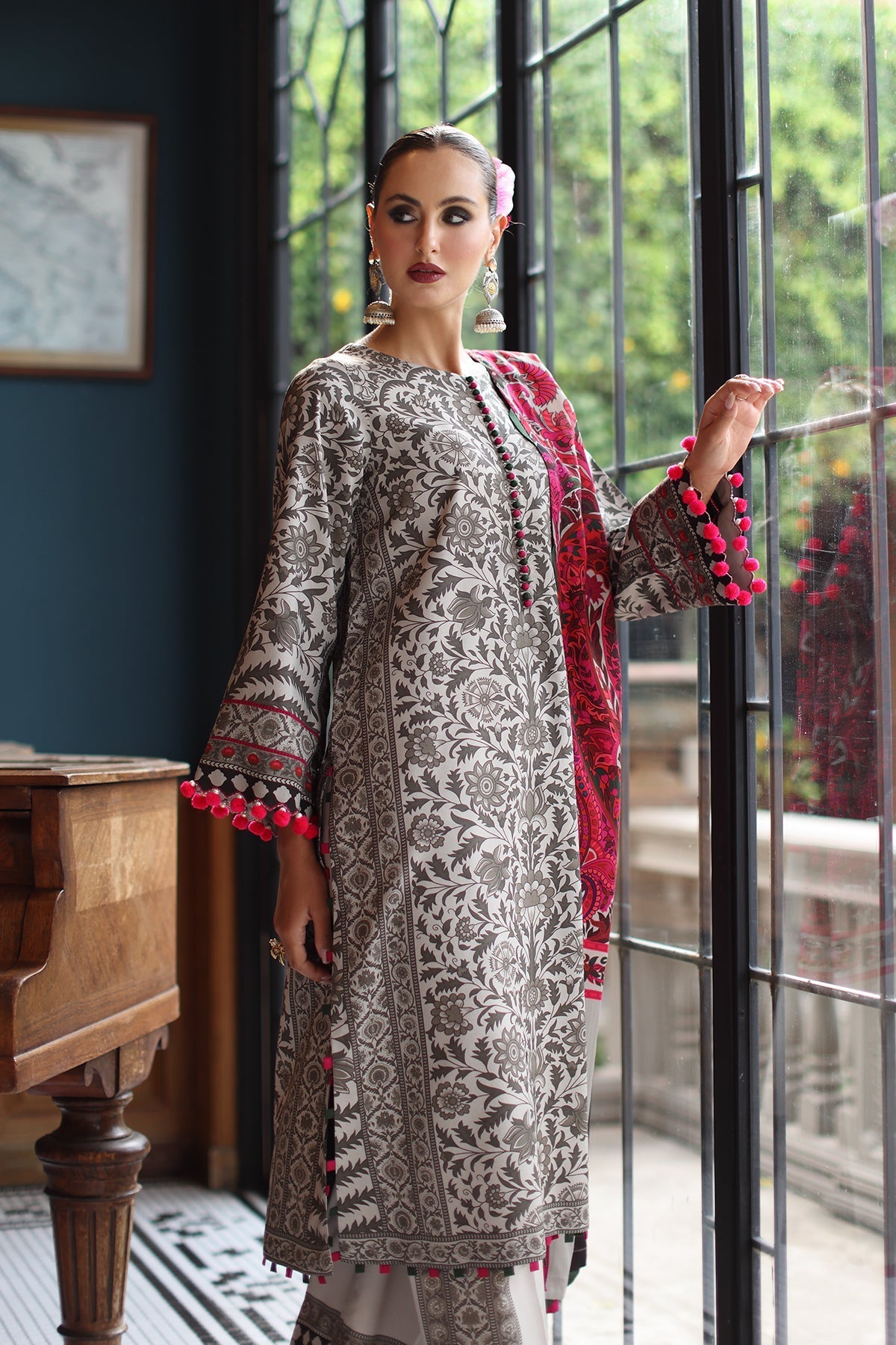 sachin and babi light blue dress Maria B | M Prints Winter 24