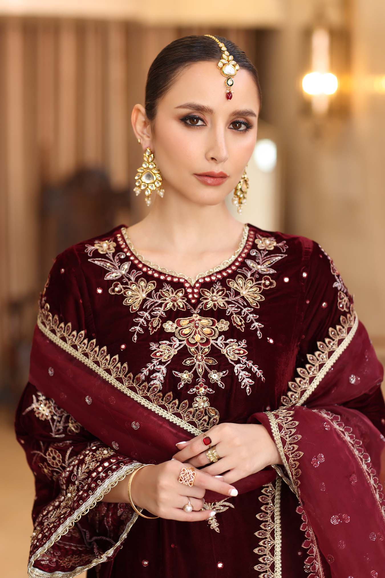 Noor by Saadia Asad | Handcrafted Velvet 25 | Naqsh - by Libasekhas UK - Registered Vendor of : Noor by Saadia Asad - 100% Original Designer Dress