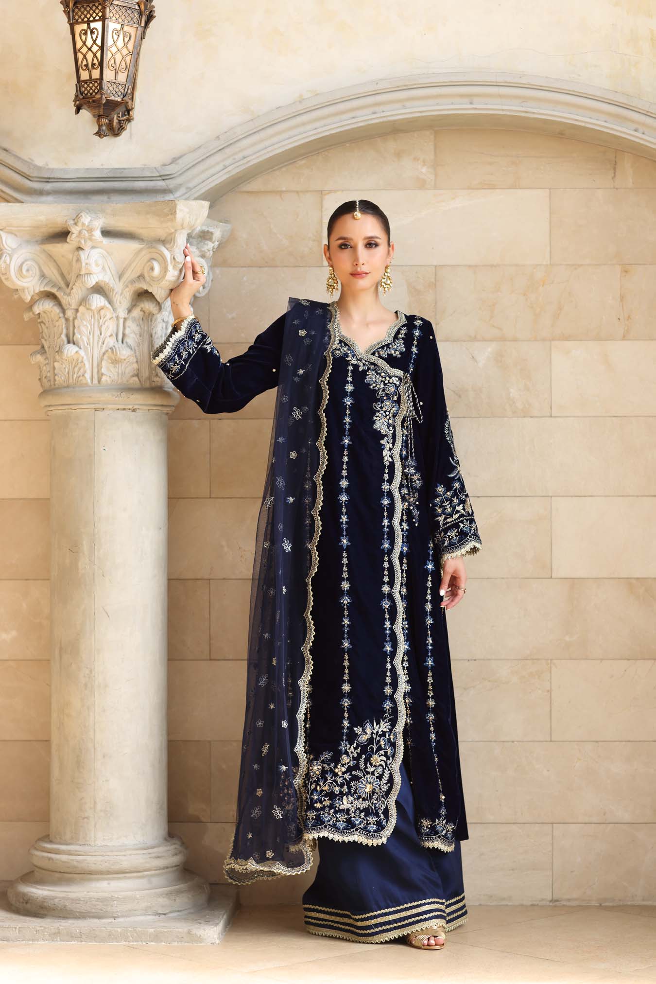 Noor by Saadia Asad | Handcrafted Velvet 25 | Falak - by Libasekhas UK - Registered Vendor of : Noor by Saadia Asad - 100% Original Designer Dress
