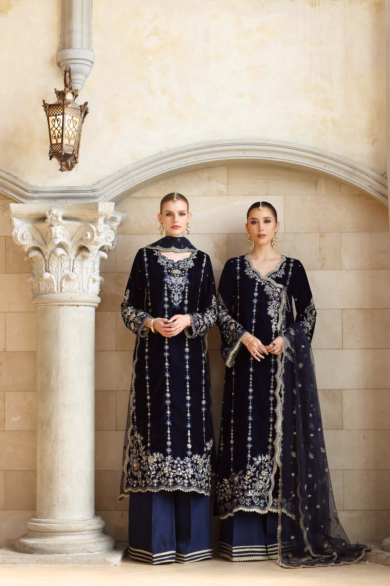 Noor by Saadia Asad | Handcrafted Velvet 25 | Falak - by Libasekhas UK - Registered Vendor of : Noor by Saadia Asad - 100% Original Designer Dress