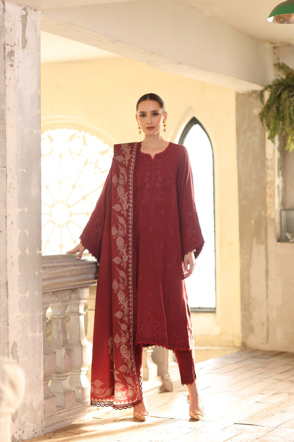 Noor by Saadia Asad | Winter Embroidered Printkhaas 25 | D9- B - by Libasekhas UK - Registered Vendor of : Noor by Saadia Asad - 100% Original Designer Dress