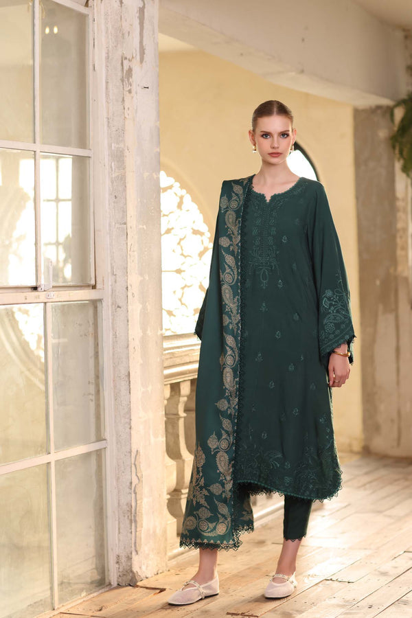 Noor by Saadia Asad | Winter Embroidered Printkhaas 25 | D9- A - by Libasekhas UK - Registered Vendor of : Noor by Saadia Asad - 100% Original Designer Dress
