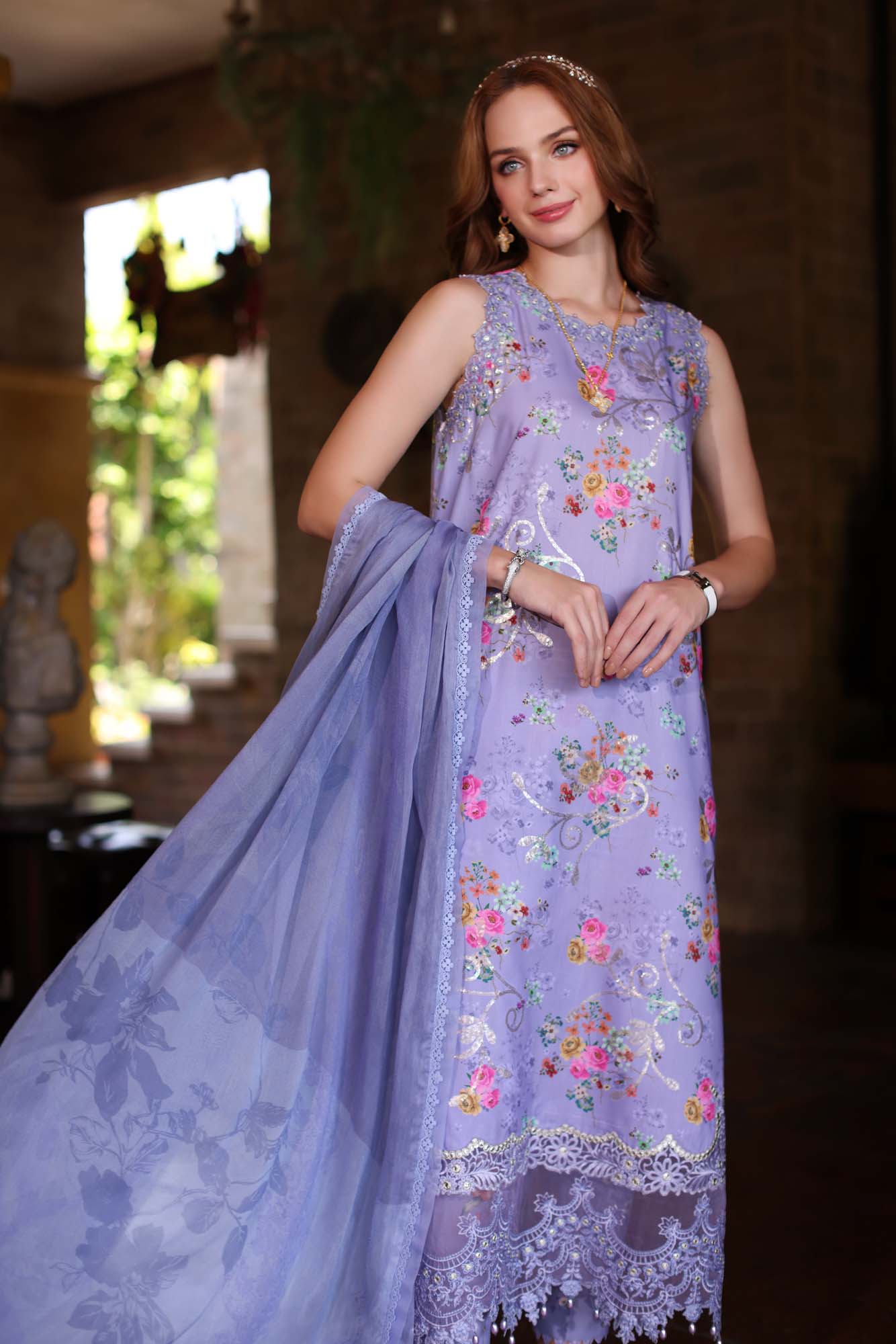 Noor by Saadia Asad | Eid Luxe Printkari 24 | D10 - by - Libasekhas UK - Registered Vendor of : Noor by Saadia Asad - 100% Original Designer Dresss