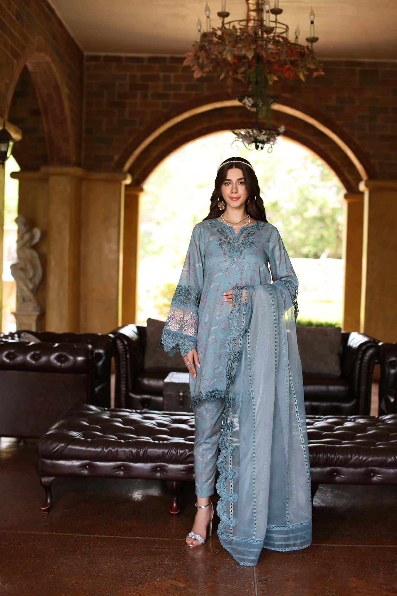 Noor by Saadia Asad | Eid Luxe Printkari 24 | D2 - by - Libasekhas UK - Registered Vendor of : Noor by Saadia Asad - 100% Original Designer Dresss