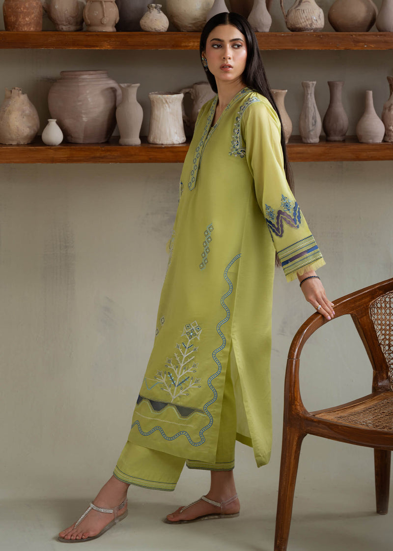 Jeem | Summer 25 RTW | GREEN PAISELY - by Libasekhas UK - Registered Vendor of : Jeem - 100% Original Designer Dress