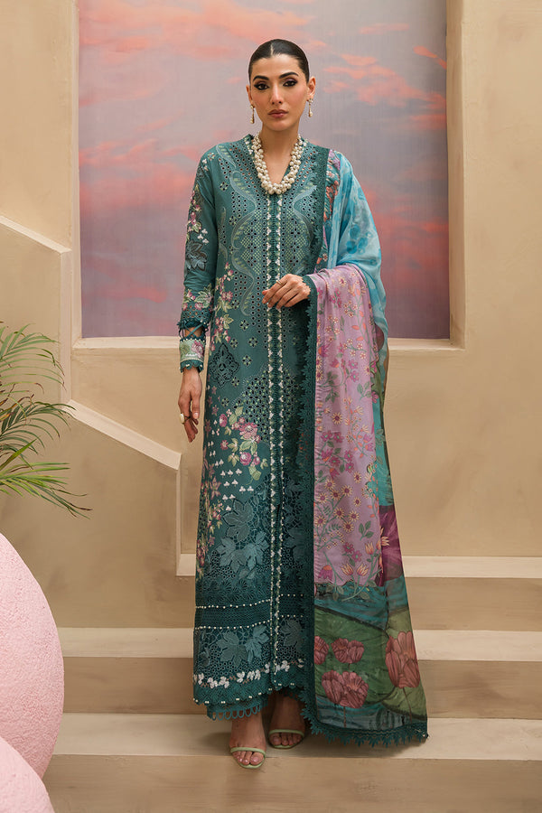 Afrozeh | The Pinted Grden Lawn 24 | Stellar Sage - by - Libasekhas UK - Registered Vendor of : Afrozeh - 100% Original Designer Dresss
