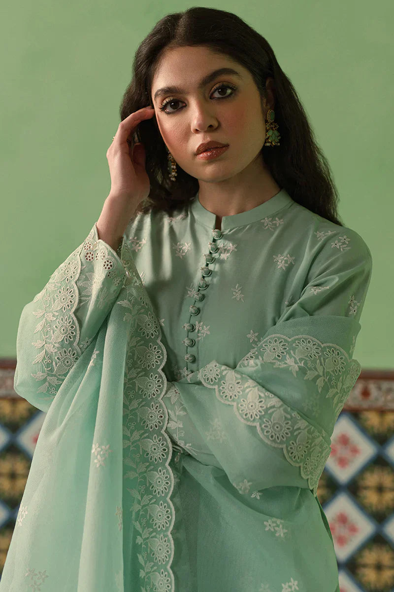 Cross Stitch | Chikankari Lawn | FLORAL WAVE - by - Libasekhas UK - Registered Vendor of : Cross Stitch - 100% Original Designer Dresss