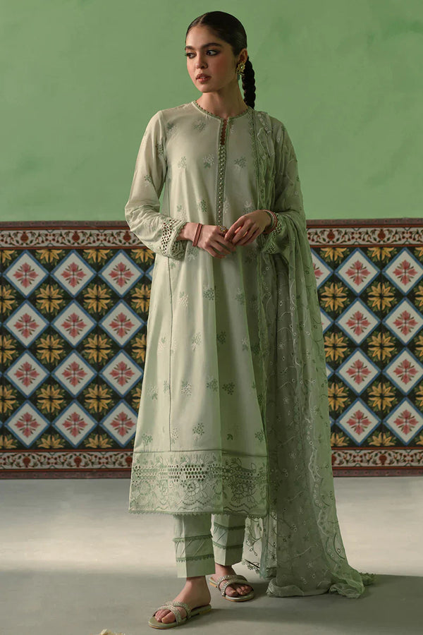 Cross Stitch | Chikankari Lawn | ICY MINT - by - Libasekhas UK - Registered Vendor of : Cross Stitch - 100% Original Designer Dresss