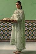 Cross Stitch | Chikankari Lawn | ICY MINT - by - Libasekhas UK - Registered Vendor of : Cross Stitch - 100% Original Designer Dresss