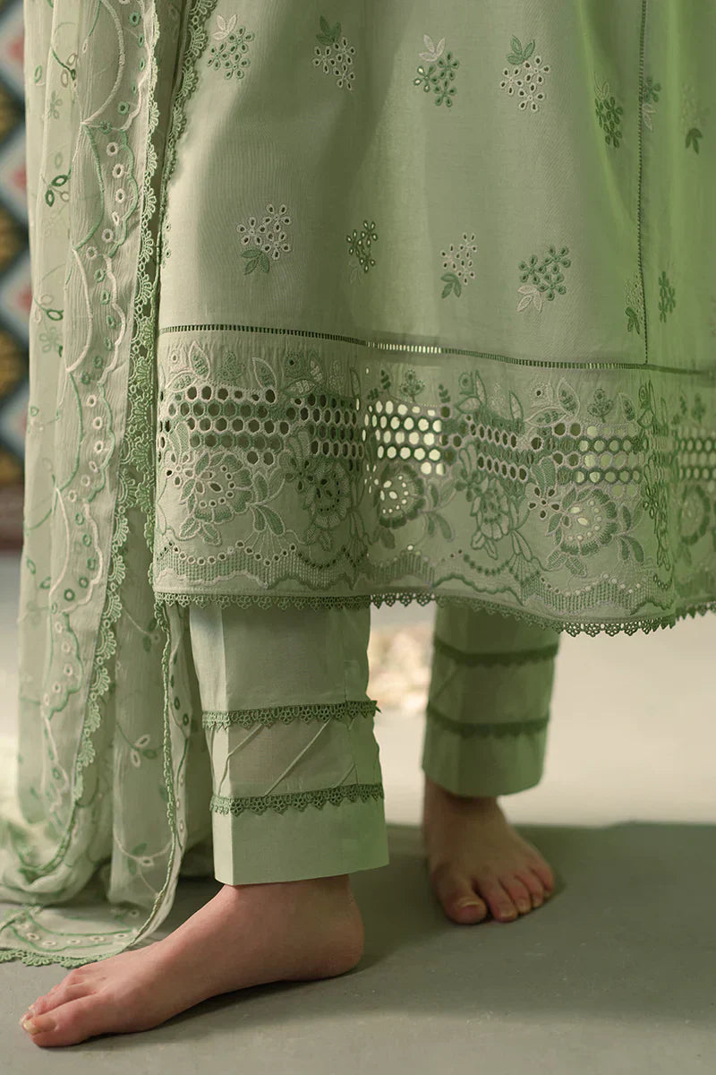 Cross Stitch | Chikankari Lawn | ICY MINT - by - Libasekhas UK - Registered Vendor of : Cross Stitch - 100% Original Designer Dresss