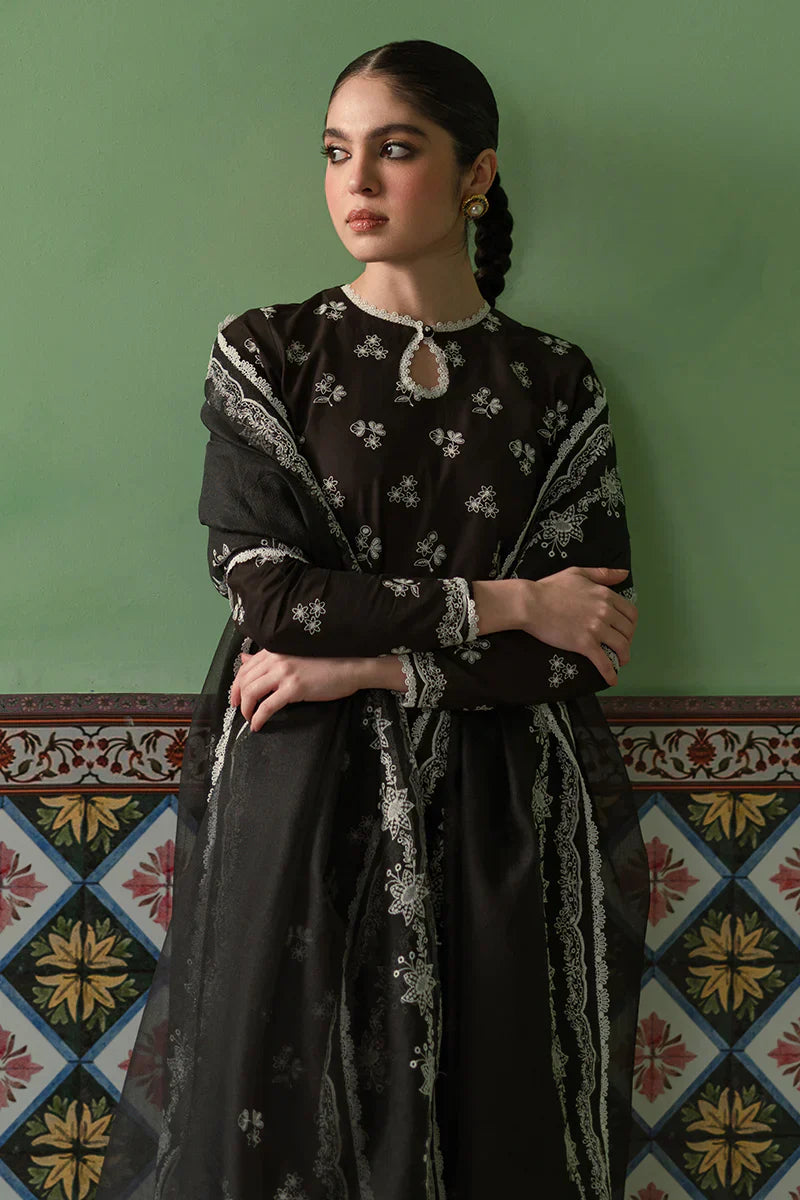 Cross Stitch | Chikankari Lawn | DUSKY SABLE - by - Libasekhas UK - Registered Vendor of : Cross Stitch - 100% Original Designer Dresss