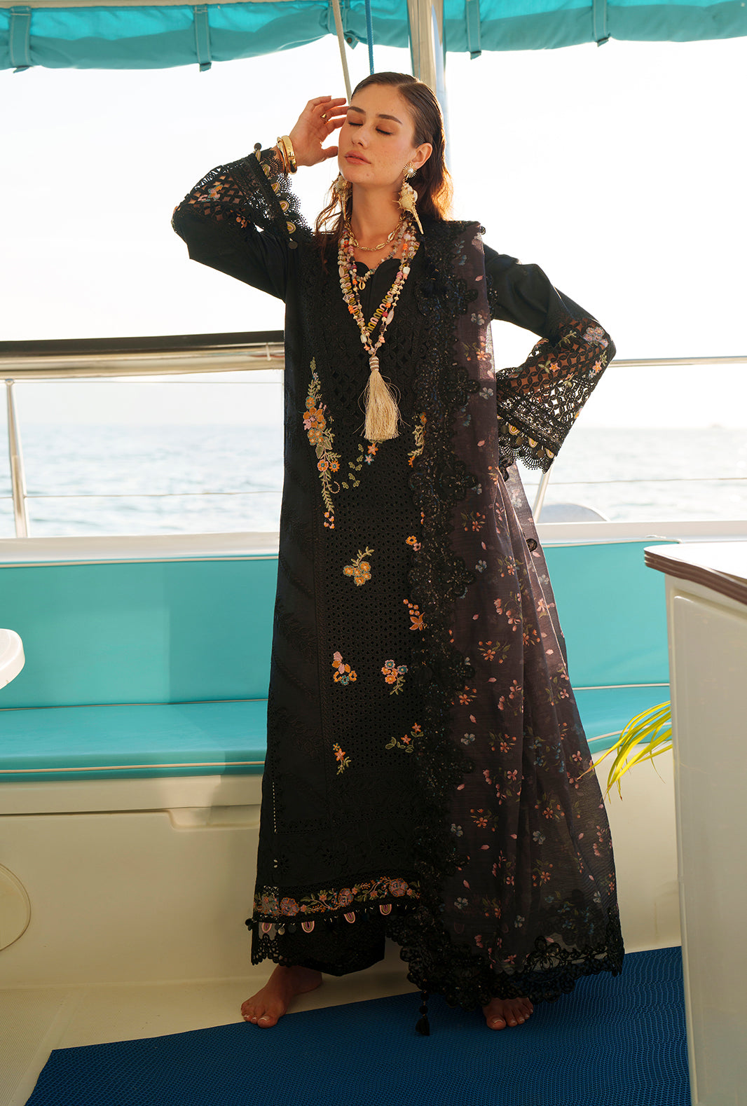 AJR Couture | Evara Luxury Lawn | Riela - by Libasekhas UK - Registered Vendor of : AJR Couture - 100% Original Designer Dress