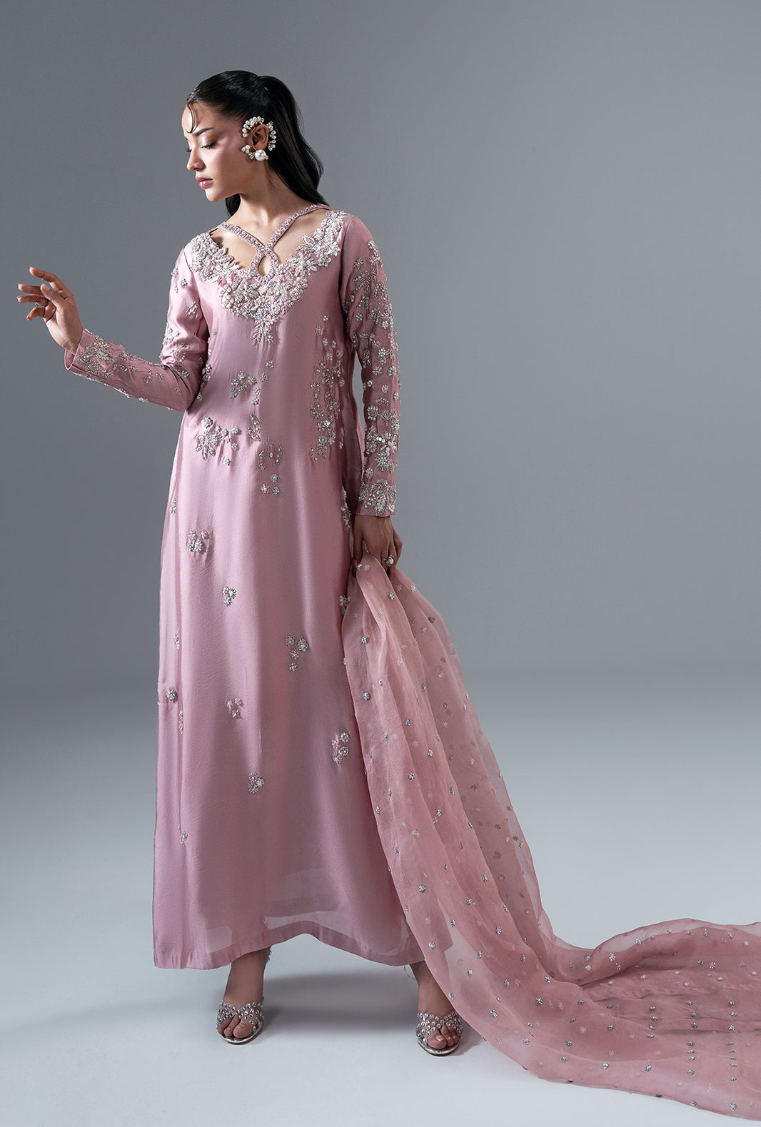 Ajr Couture | Symphony Pret 26 | Dusty Rose - by Libasekhas UK - Registered Vendor of : Ajr Couture - 100% Original Designer Dress