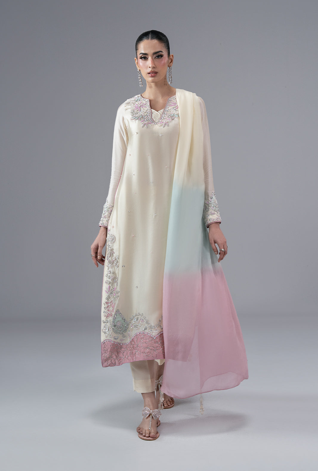 Ajr Couture | Symphony Pret 26 | Ivory Muse - by Libasekhas UK - Registered Vendor of : Ajr Couture - 100% Original Designer Dress