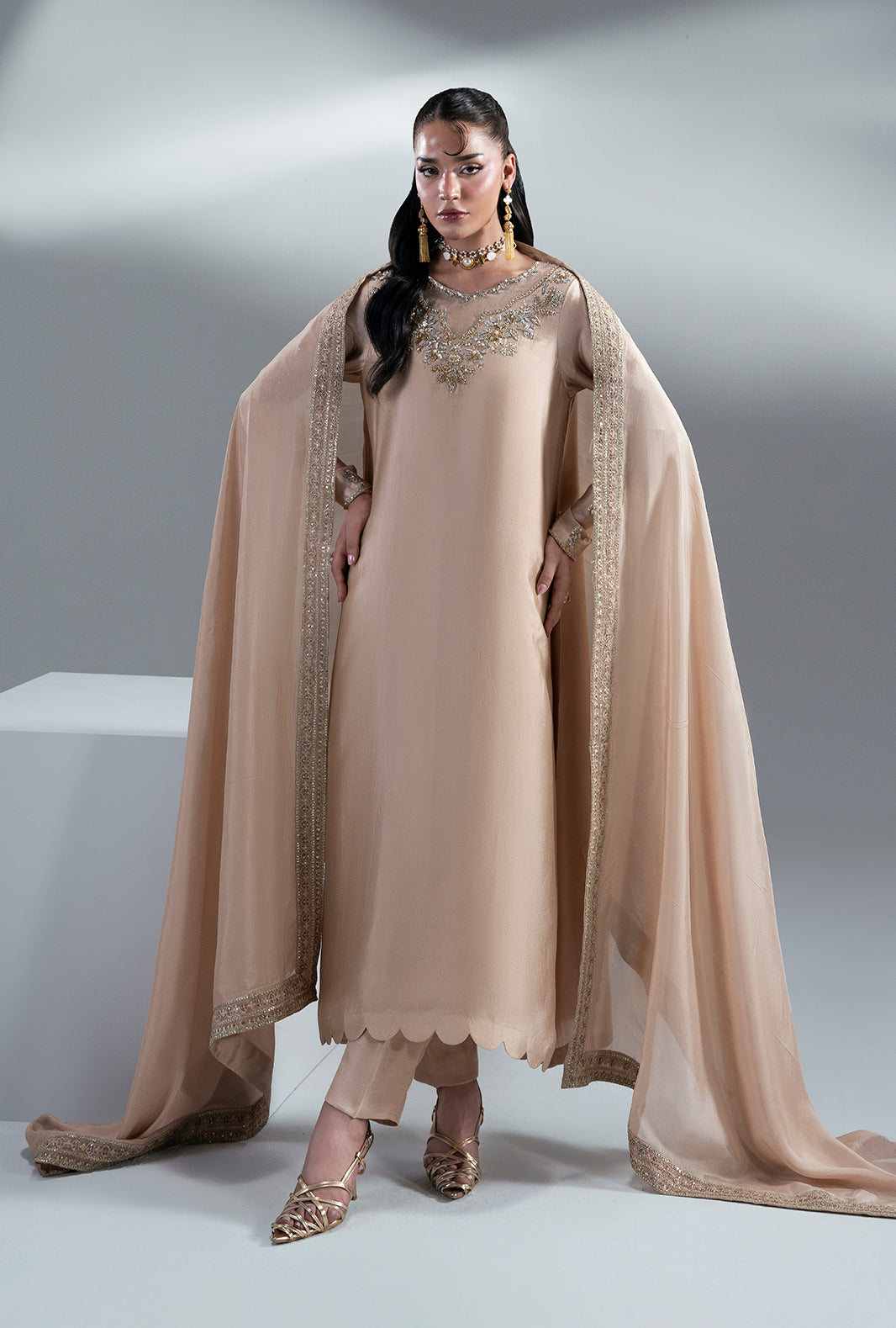 Ajr Couture | Symphony Pret 26 | Amber Glow - by Libasekhas UK - Registered Vendor of : Ajr Couture - 100% Original Designer Dress