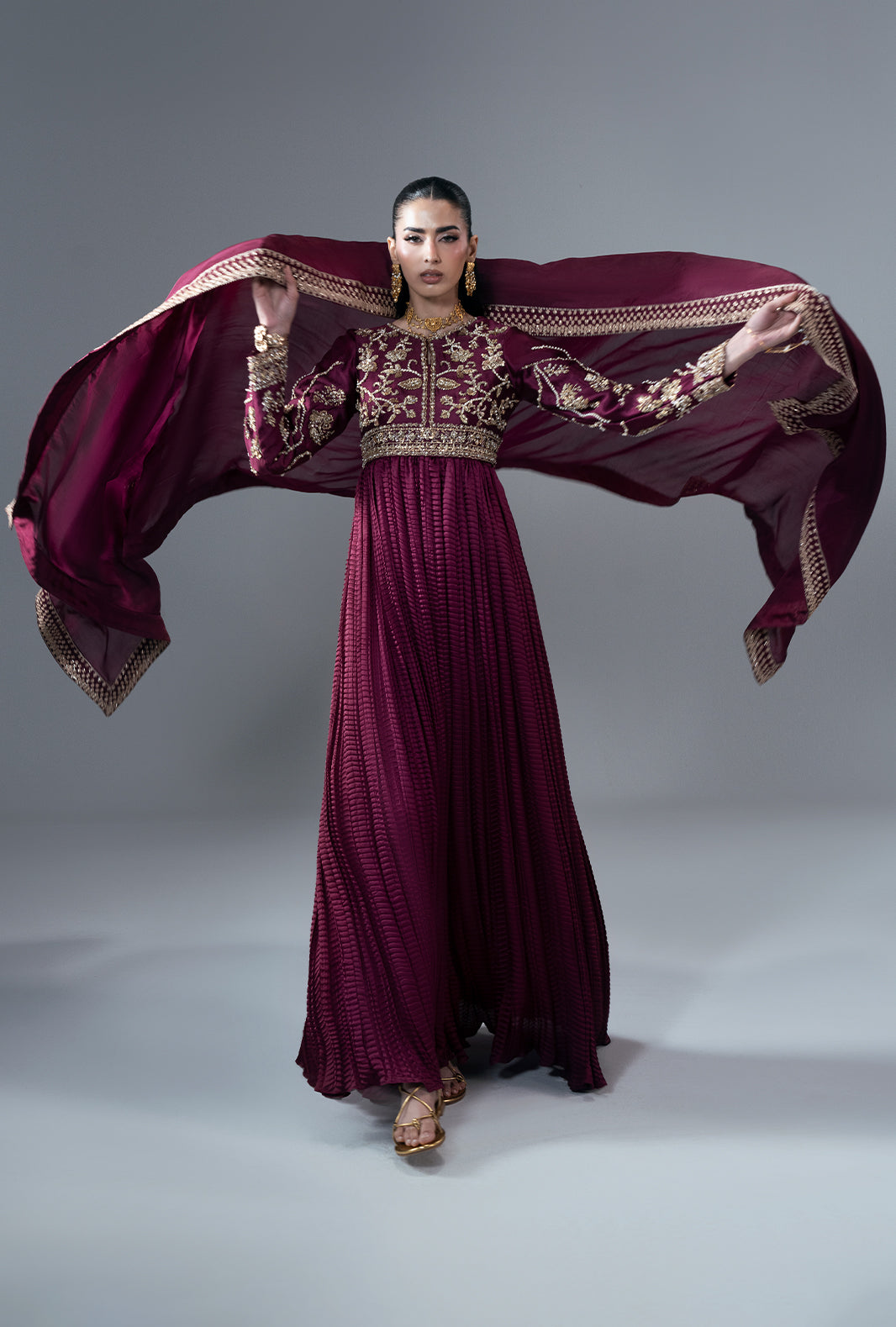 Ajr Couture | Symphony Pret 26 | Carmine - by Libasekhas UK - Registered Vendor of : Ajr Couture - 100% Original Designer Dress