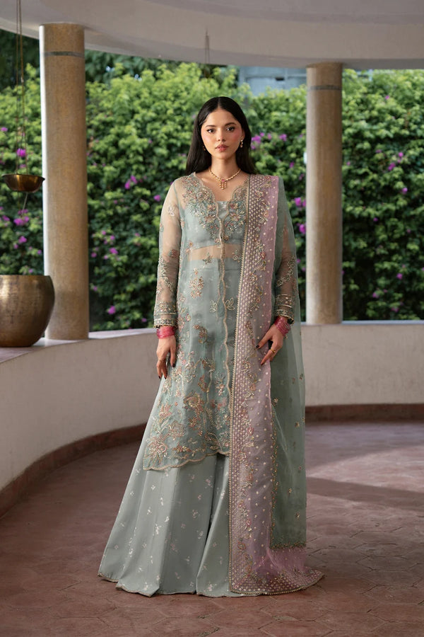 Ayzel | Pehli Nazar Festive Unstitched'26 | Light Green Gown & Sharara-Gulshan