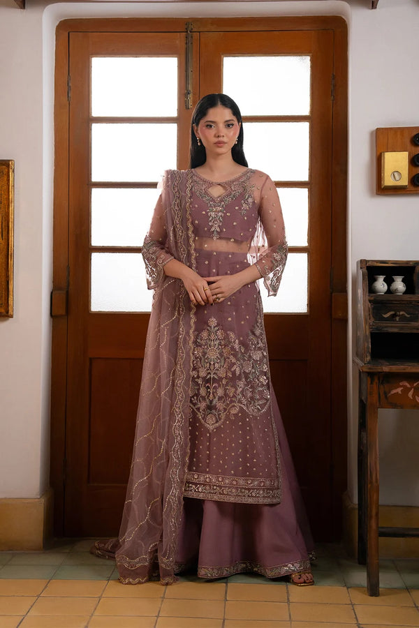 Ayzel | Pehli Nazar Festive Unstitched'26 | Pink Long Shirt & Sharara-Adda