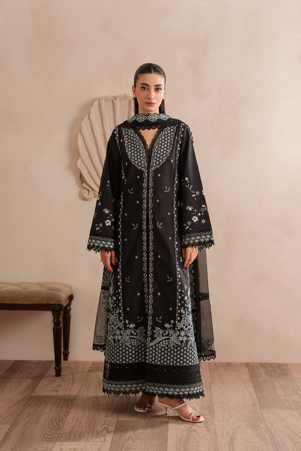 Afrozeh | Muted Muse 26 | Stone - by Libasekhas UK - Registered Vendor of : Afrozeh - 100% Original Designer Dress