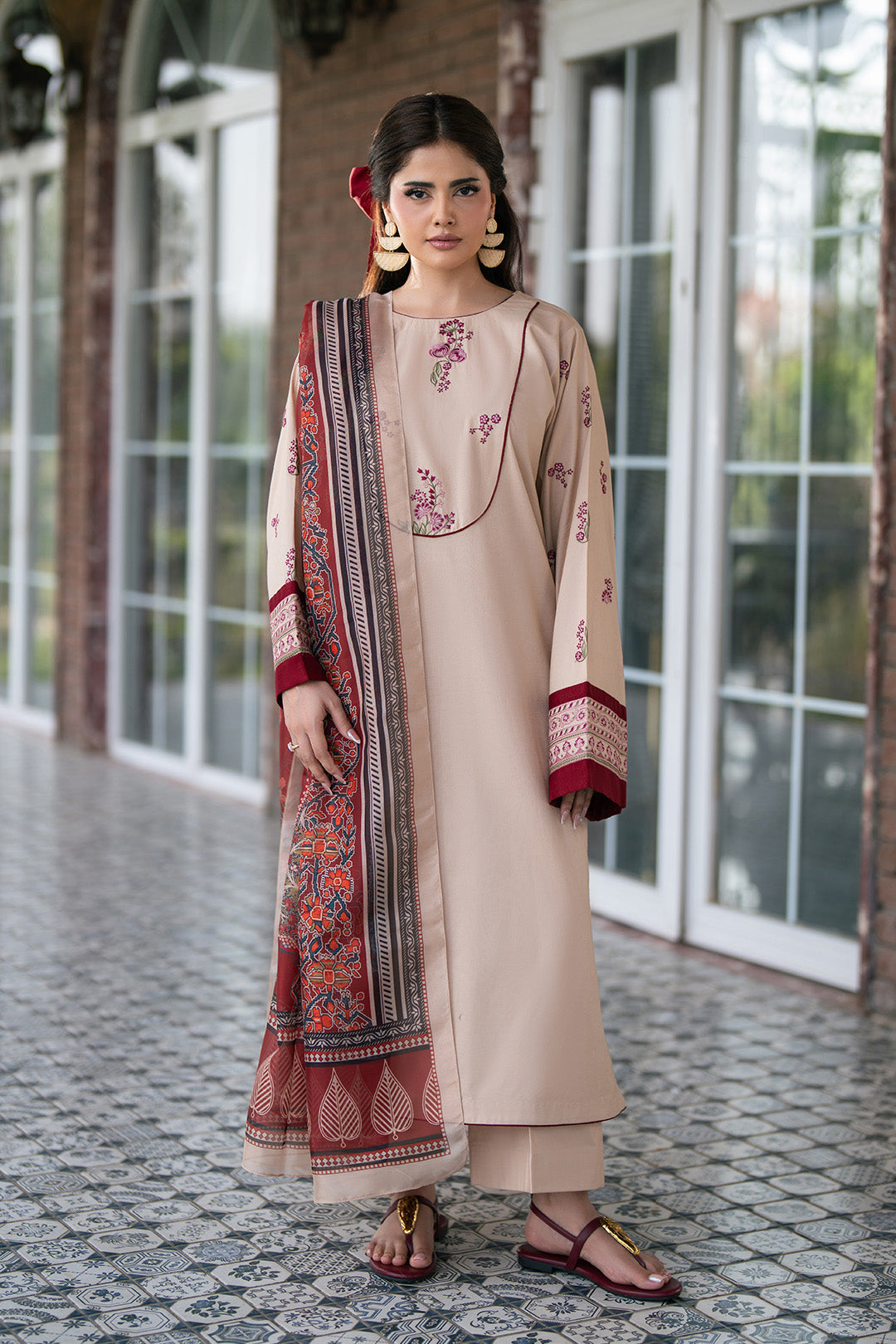 Alizeh | Printed Lawn | AF-EL-7078-Tan - by Libasekhas UK - Registered Vendor of : Alizeh - 100% Original Designer Dress