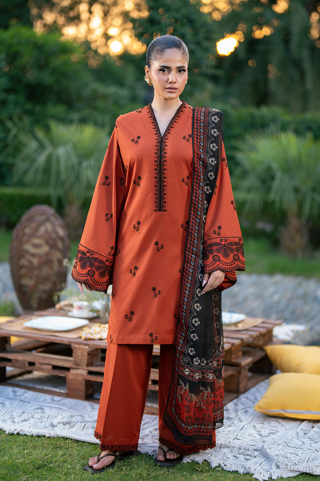 Alizeh | Printed Lawn | AF-EL-7077-Tawny - by Libasekhas UK - Registered Vendor of : Alizeh - 100% Original Designer Dress