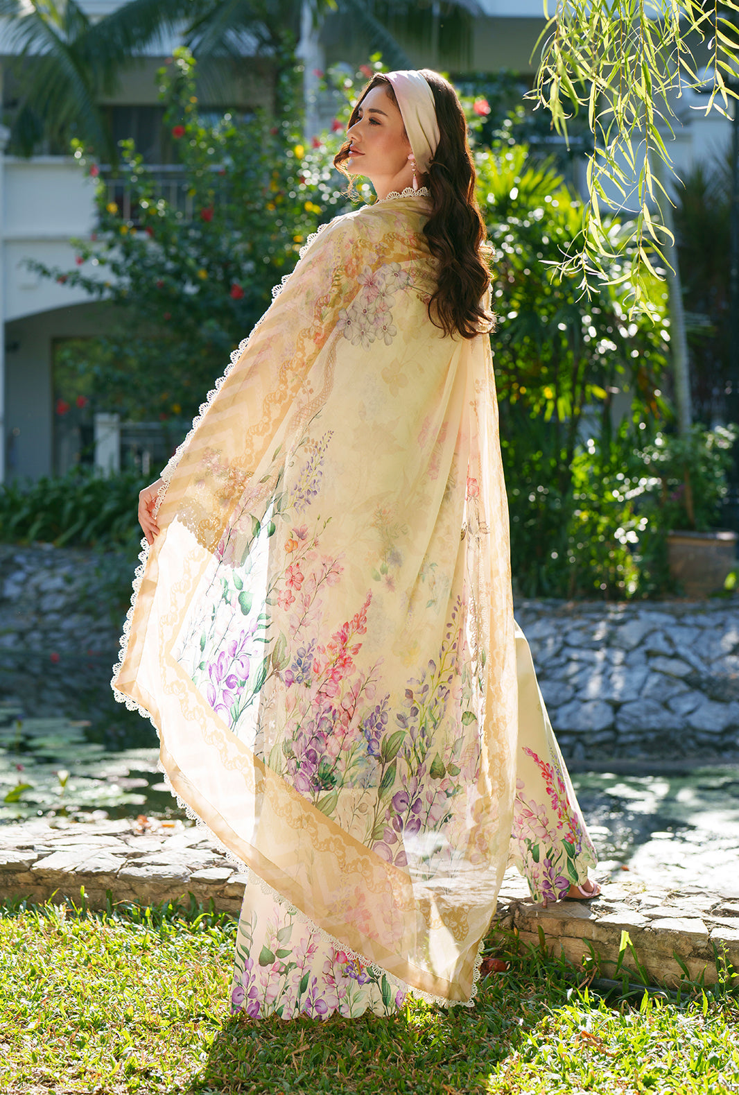 AJR Couture | Printed Chikankari 26 | Lila - by Libasekhas UK - Registered Vendor of : AJR Couture - 100% Original Designer Dress
