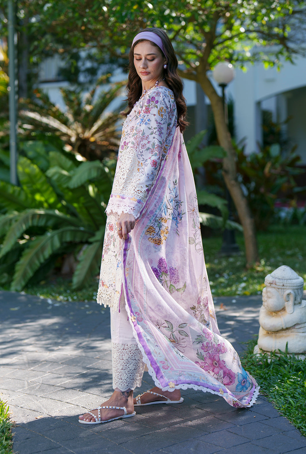 AJR Couture | Printed Chikankari 26 | Zuri - by Libasekhas UK - Registered Vendor of : AJR Couture - 100% Original Designer Dress