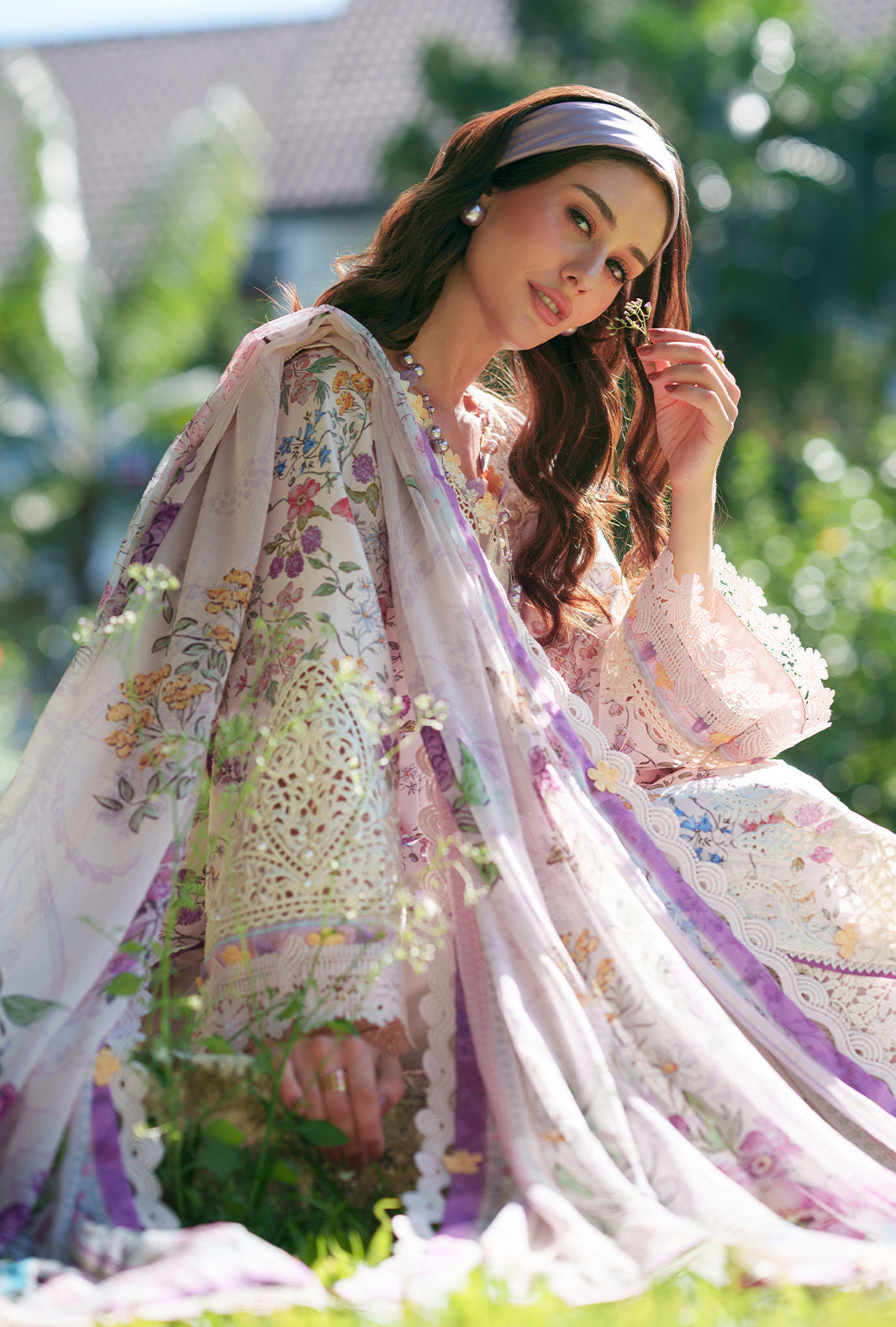 AJR Couture | Printed Chikankari 26 | Zuri - by Libasekhas UK - Registered Vendor of : AJR Couture - 100% Original Designer Dress