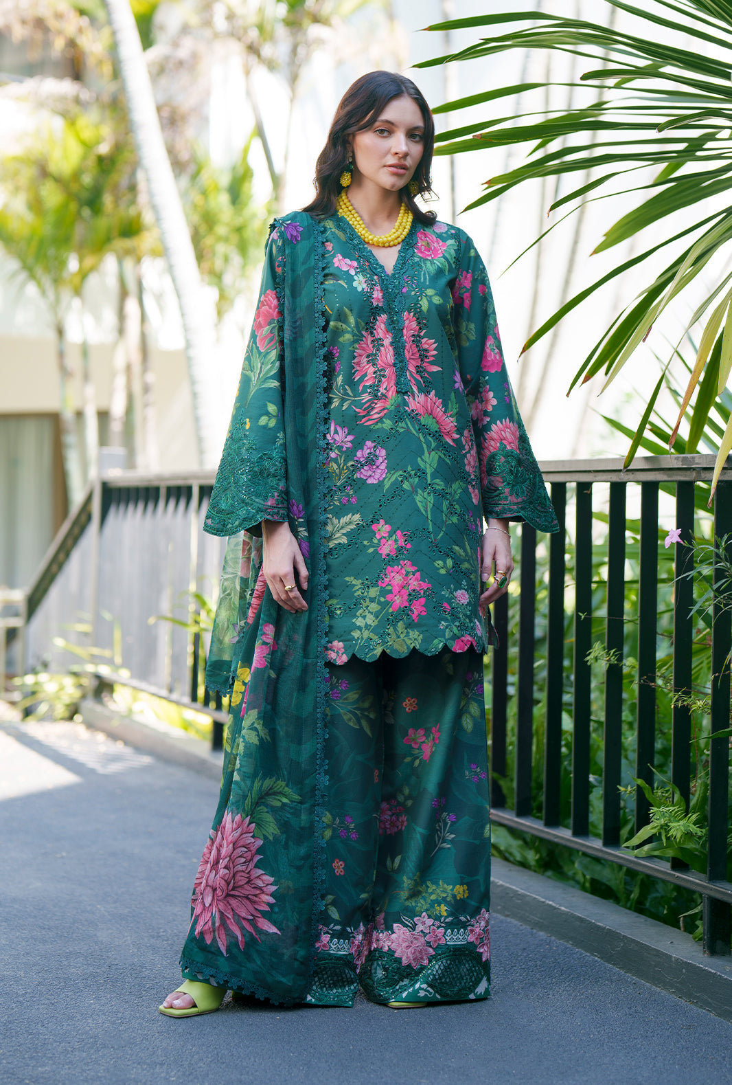 AJR Couture | Printed Chikankari 26 | Tali - by Libasekhas UK - Registered Vendor of : AJR Couture - 100% Original Designer Dress