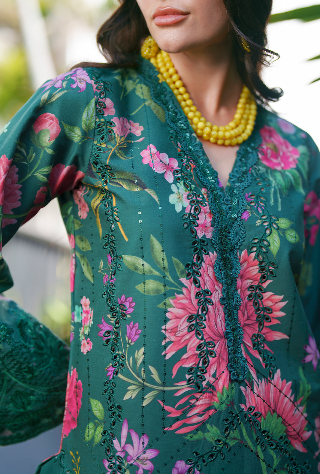 AJR Couture | Printed Chikankari 26 | Tali - by Libasekhas UK - Registered Vendor of : AJR Couture - 100% Original Designer Dress