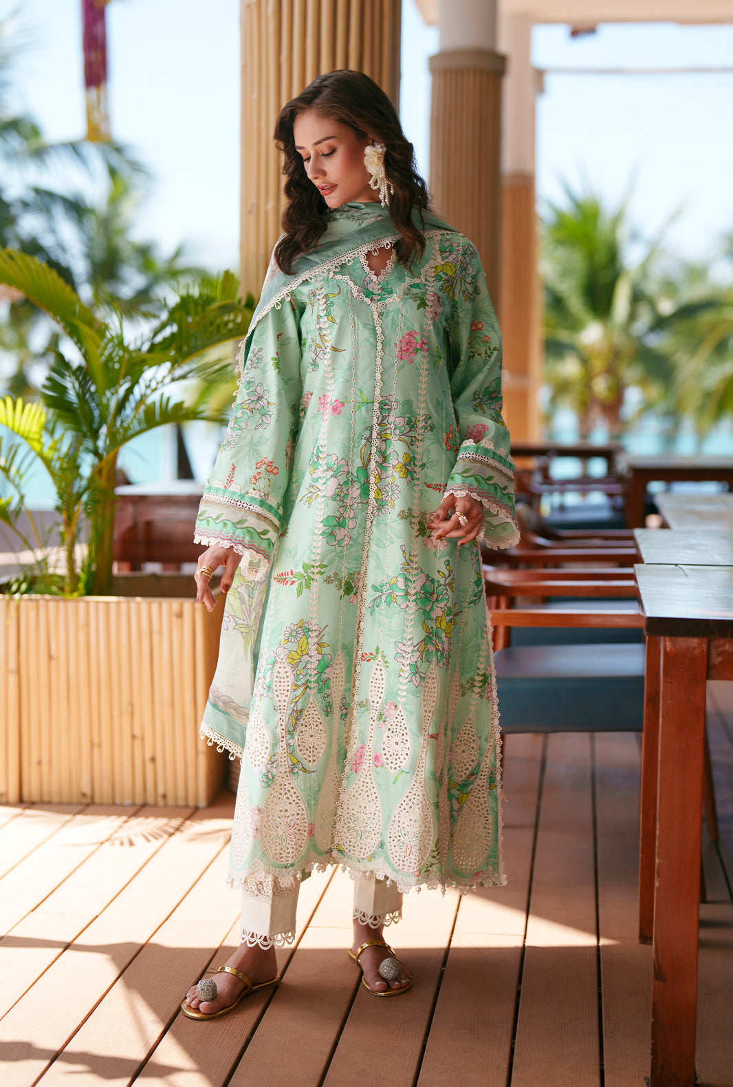 AJR Couture | Printed Chikankari 26 | Eliya - by Libasekhas UK - Registered Vendor of : AJR Couture - 100% Original Designer Dress