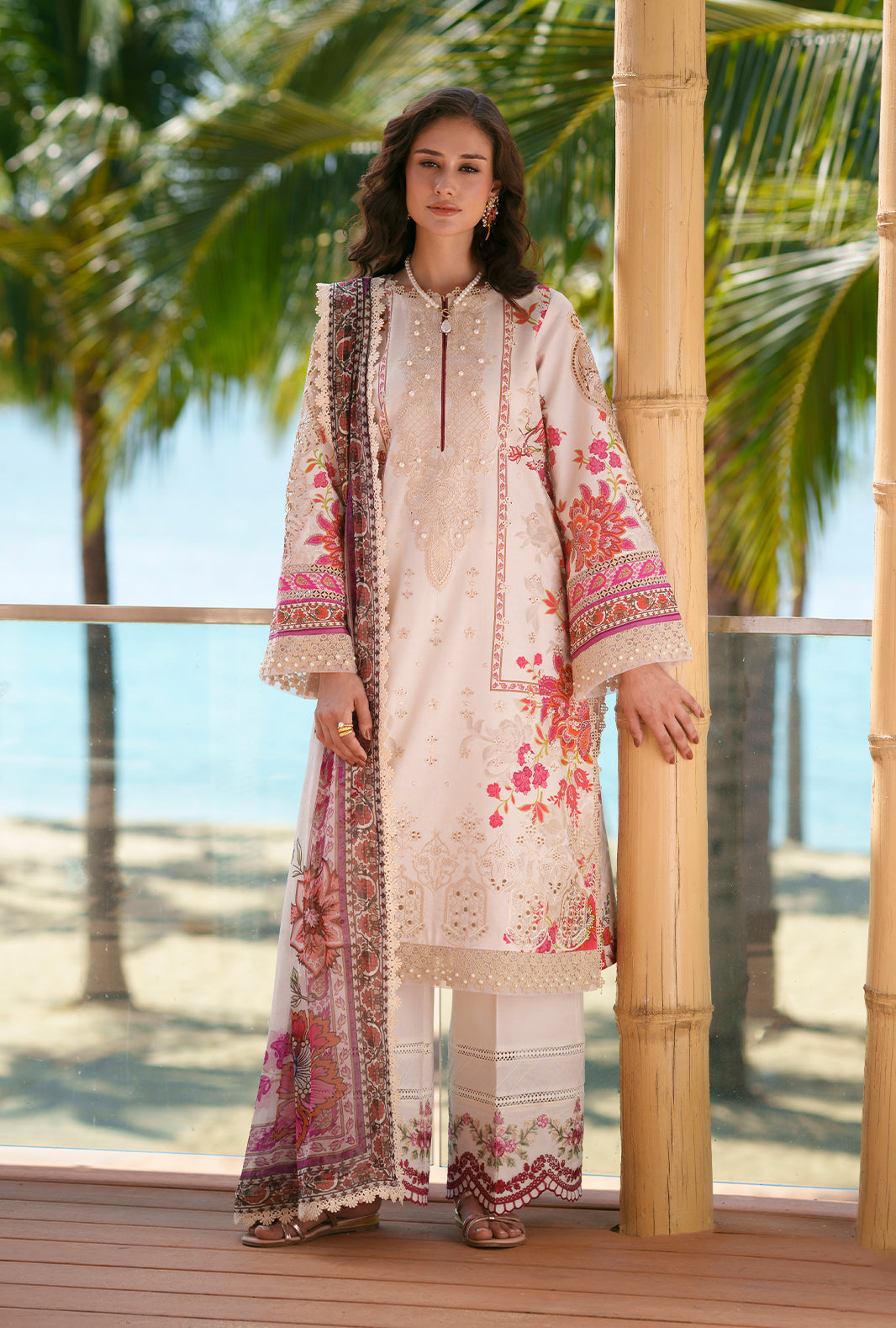 AJR Couture | Printed Chikankari 26 | Aira - by Libasekhas UK - Registered Vendor of : AJR Couture - 100% Original Designer Dress