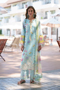 AJR Couture | Printed Chikankari 26 | Azure - by Libasekhas UK - Registered Vendor of : AJR Couture - 100% Original Designer Dress