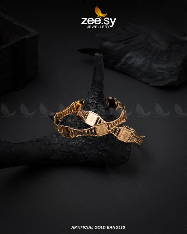 Artificial Gold Bangles - by - Libasekhas UK - Registered Vendor of : Zeesy - 100% Original Designer Dresss