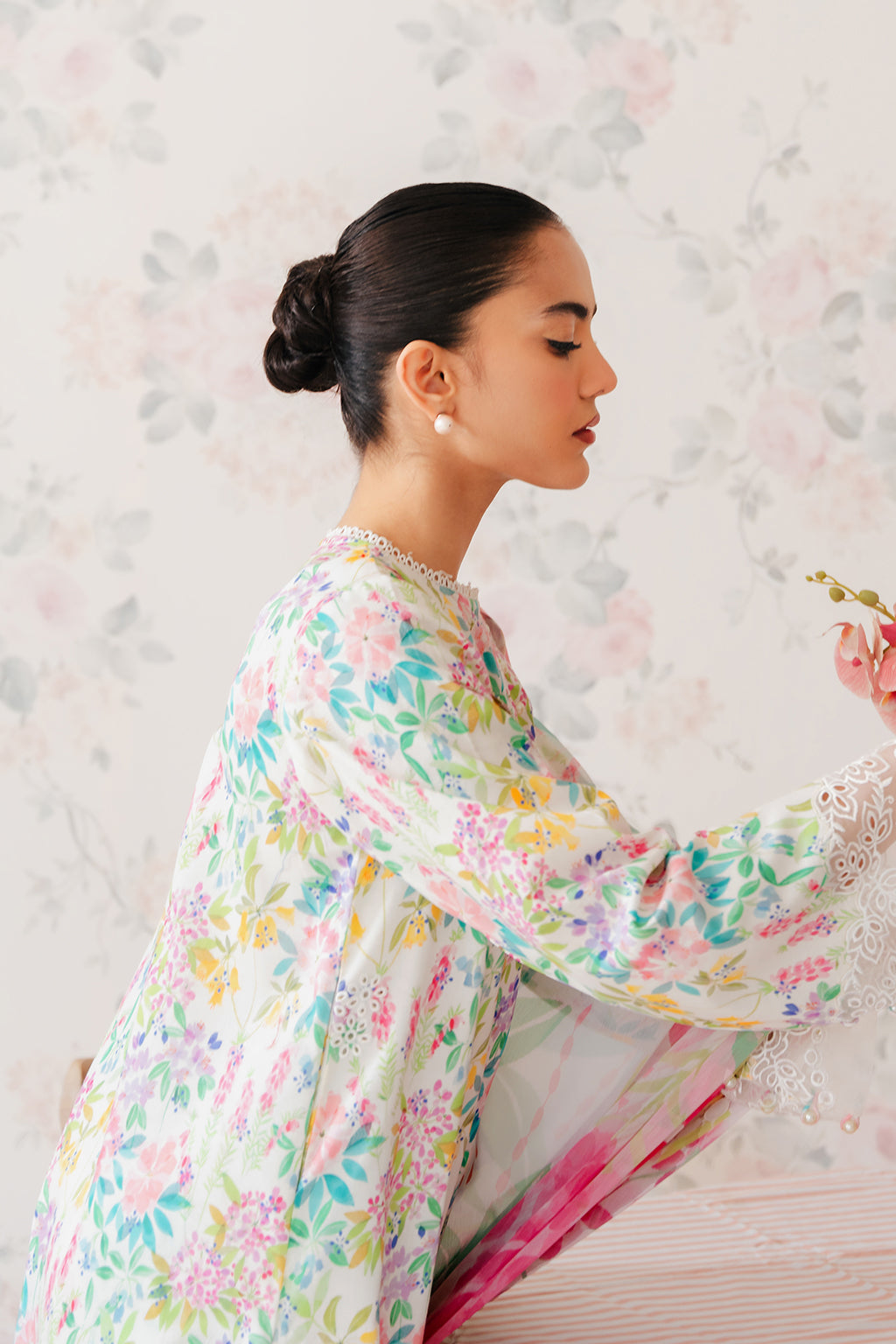 Afrozeh | The Floral Charm | Vanilla - by - Libasekhas UK - Registered Vendor of : Afrozeh - 100% Original Designer Dresss