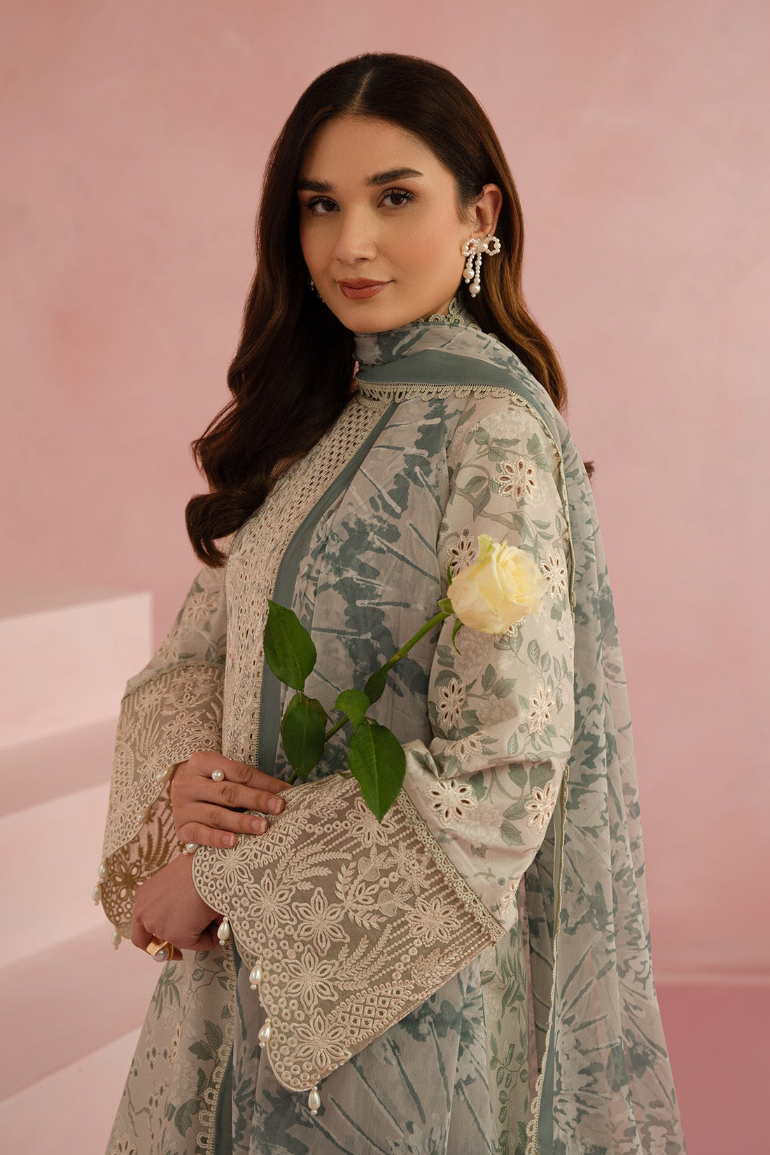 Afrozeh | Floral Charm 25 | Kylon - by - Libasekhas UK - Registered Vendor of : Afrozeh - 100% Original Designer Dresss