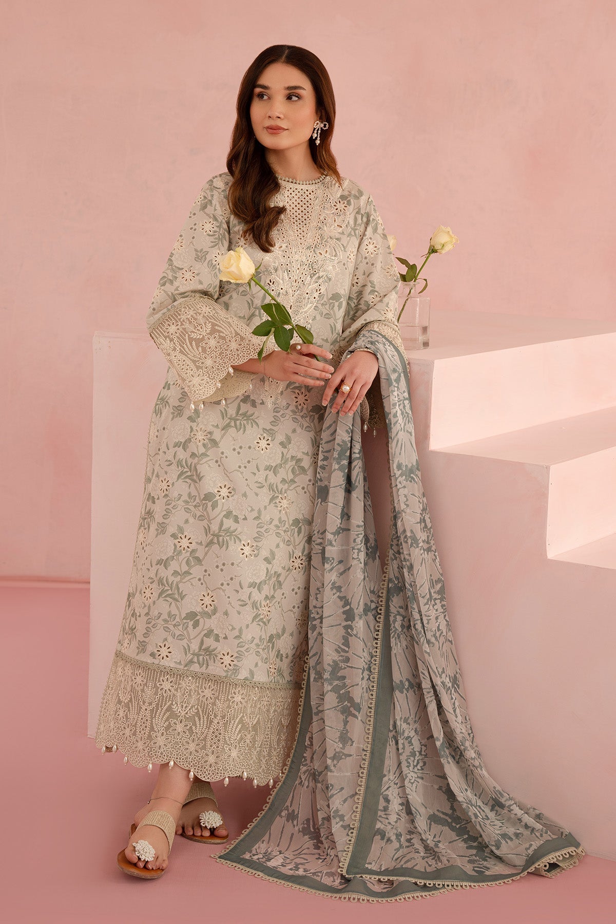 Afrozeh | Floral Charm 25 | Kylon - by - Libasekhas UK - Registered Vendor of : Afrozeh - 100% Original Designer Dresss