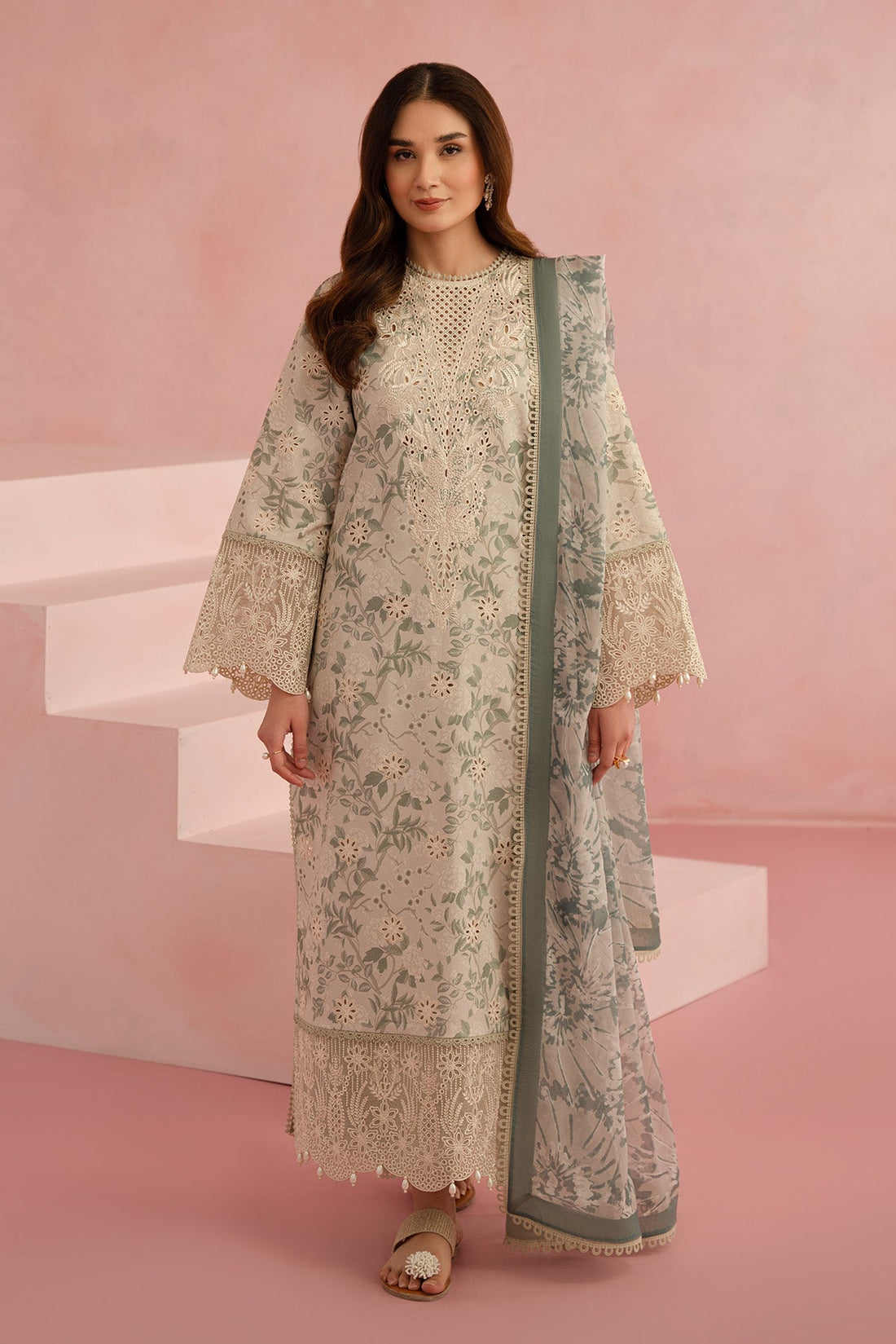 Afrozeh | Floral Charm 25 | Kylon - by - Libasekhas UK - Registered Vendor of : Afrozeh - 100% Original Designer Dresss