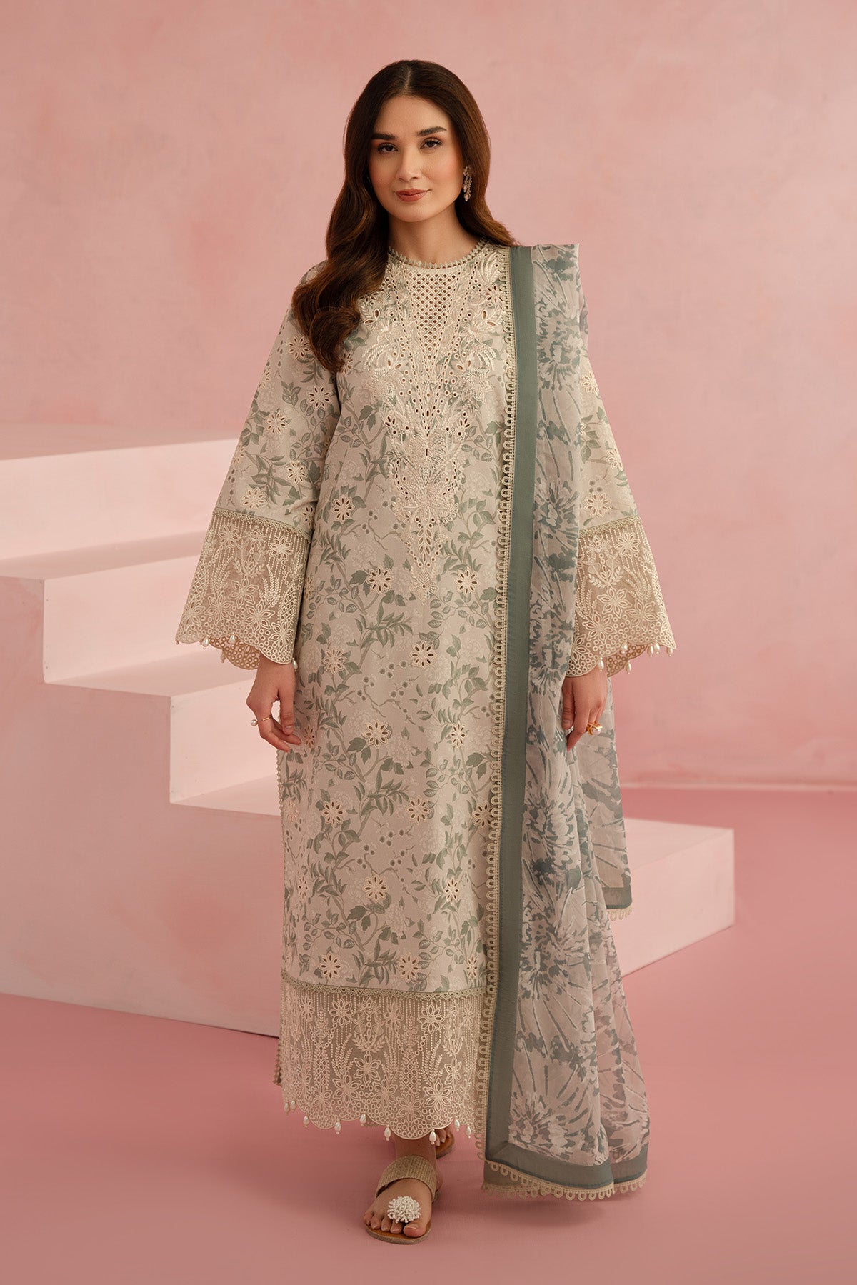 Afrozeh | Floral Charm 25 | Kylon - by - Libasekhas UK - Registered Vendor of : Afrozeh - 100% Original Designer Dresss