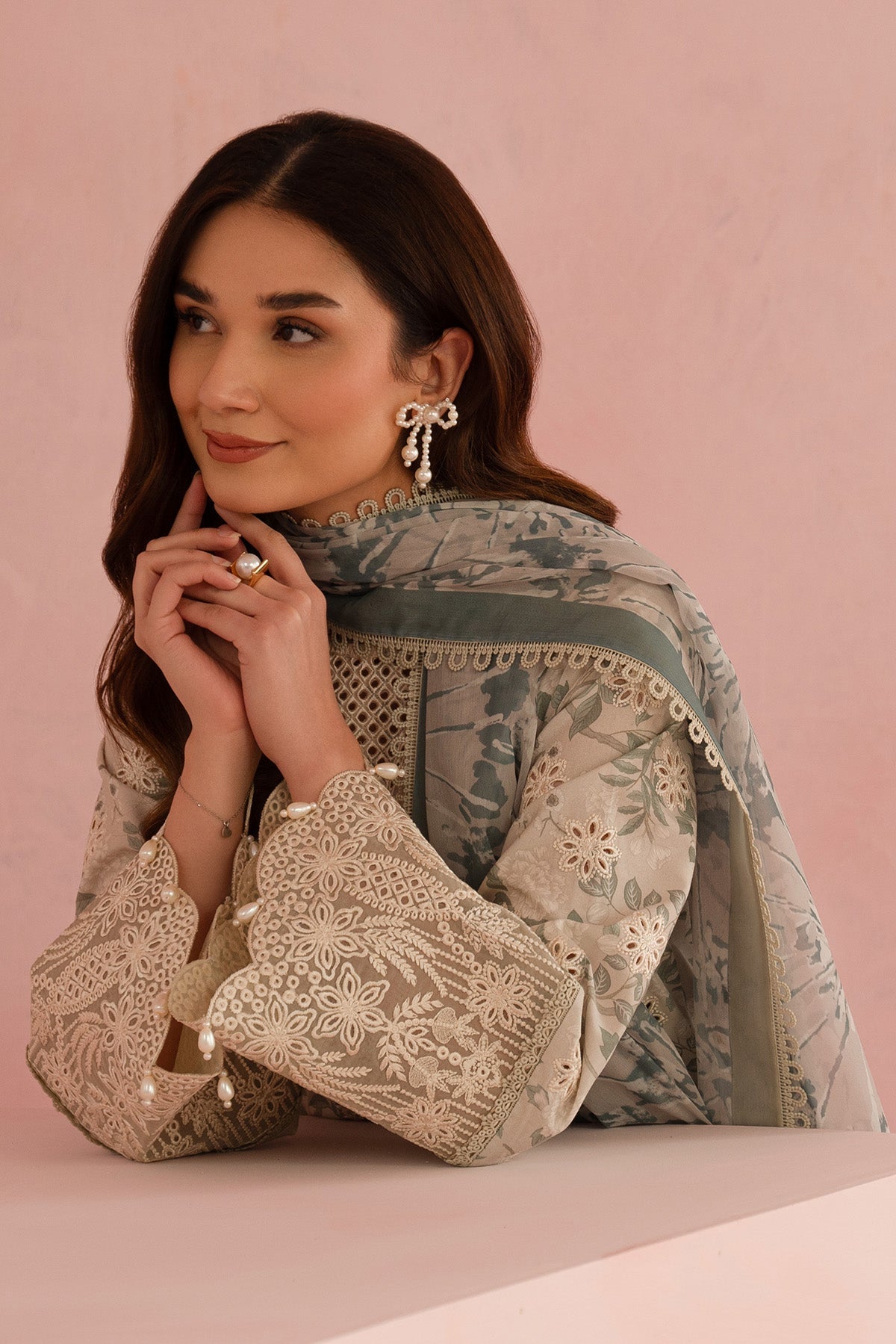 Afrozeh | Floral Charm 25 | Kylon - by - Libasekhas UK - Registered Vendor of : Afrozeh - 100% Original Designer Dresss