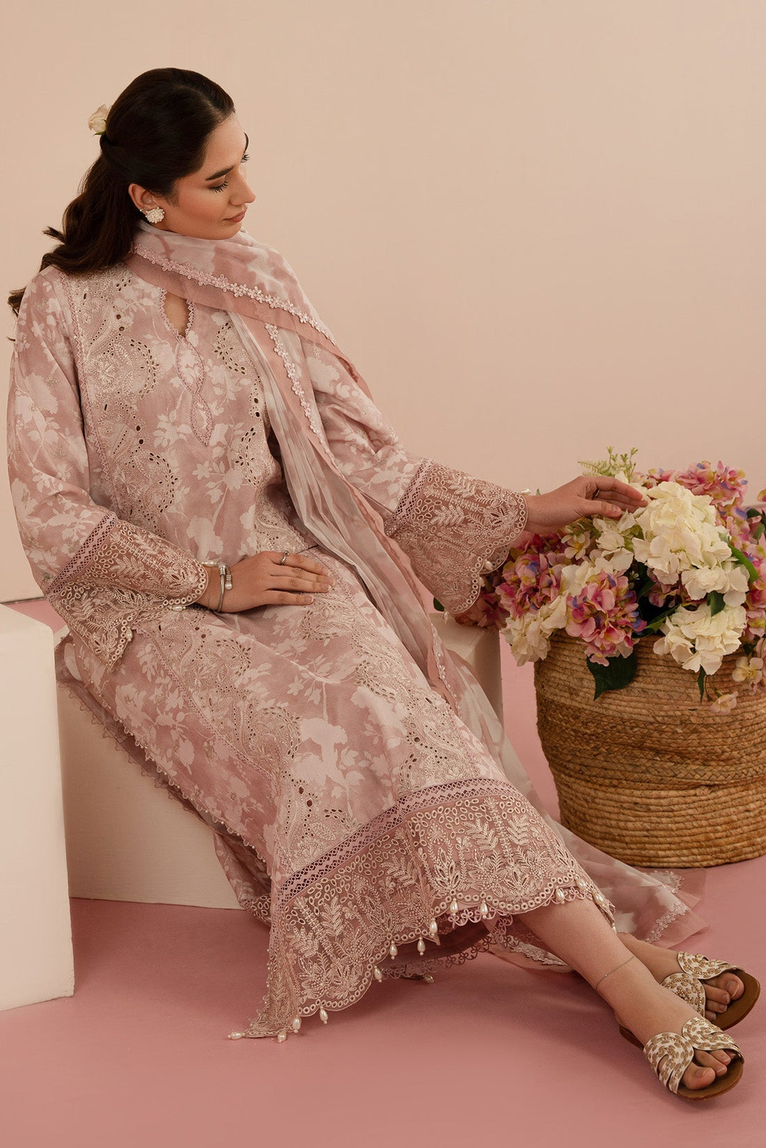 Afrozeh | Floral Charm 25 | Myrtle - by - Libasekhas UK - Registered Vendor of : Afrozeh - 100% Original Designer Dresss