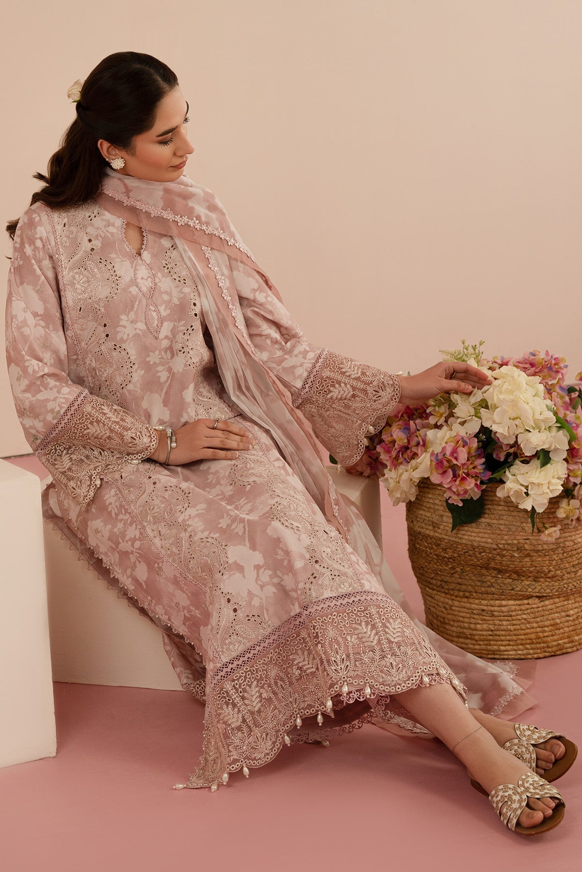 Afrozeh | Floral Charm 25 | Myrtle - by - Libasekhas UK - Registered Vendor of : Afrozeh - 100% Original Designer Dresss