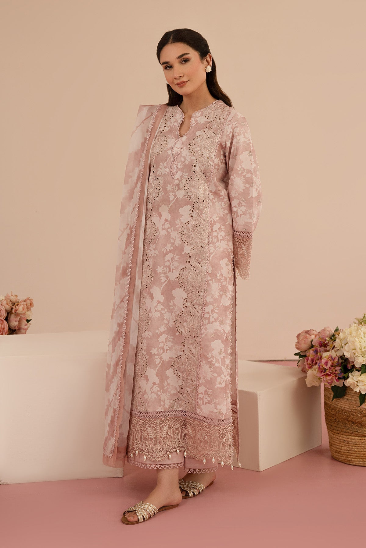 Afrozeh | Floral Charm 25 | Myrtle - by - Libasekhas UK - Registered Vendor of : Afrozeh - 100% Original Designer Dresss