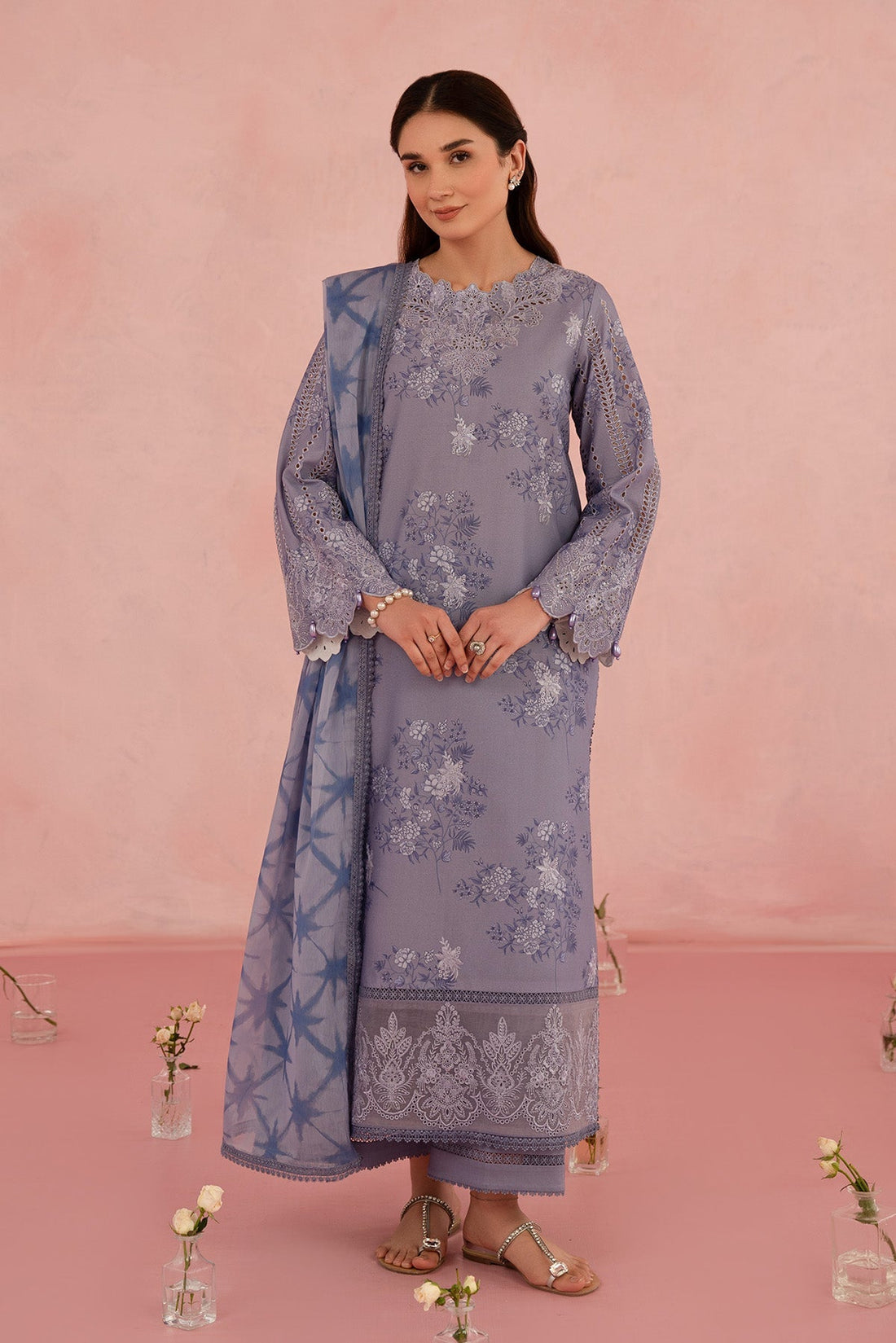 Afrozeh | Floral Charm 25 | Columbine - by - Libasekhas UK - Registered Vendor of : Afrozeh - 100% Original Designer Dresss