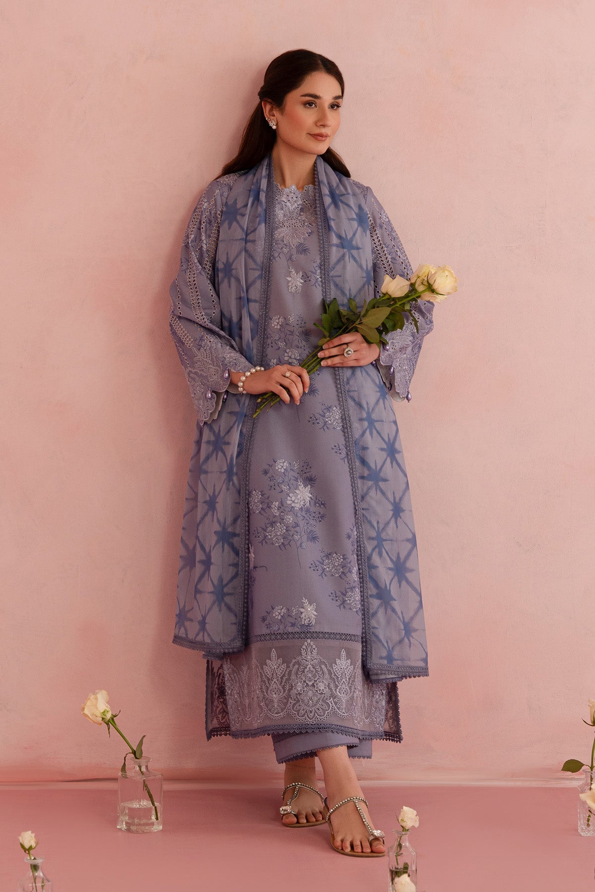Afrozeh | Floral Charm 25 | Columbine - by - Libasekhas UK - Registered Vendor of : Afrozeh - 100% Original Designer Dresss