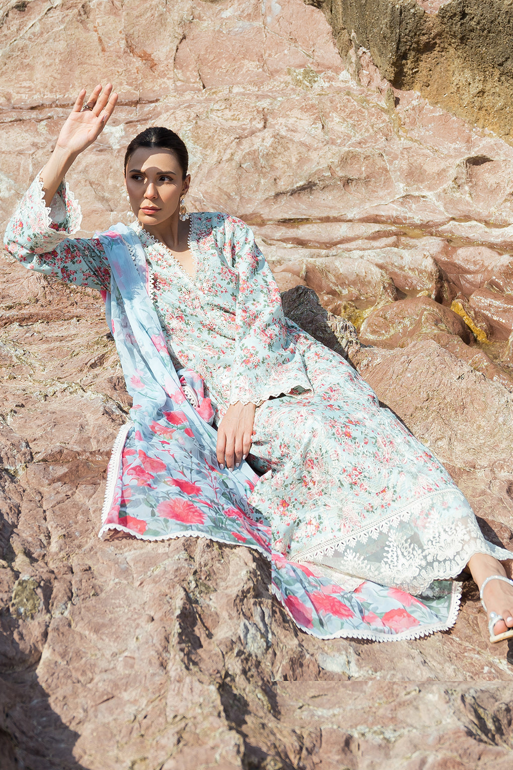 Afrozeh | Summer Together | Topaz - by - Libasekhas UK - Registered Vendor of : Afrozeh - 100% Original Designer Dresss