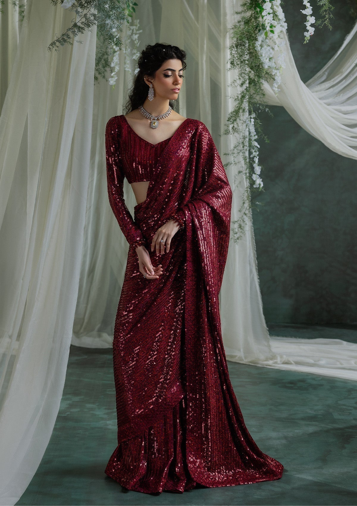 Aik Atelier | Sari Edit 2024 | SARI EDIT '24 VOL. 1 - LOOK 03 - by - Libasekhas UK - Registered Vendor of : Aik Atelier - 100% Original Designer Dresss