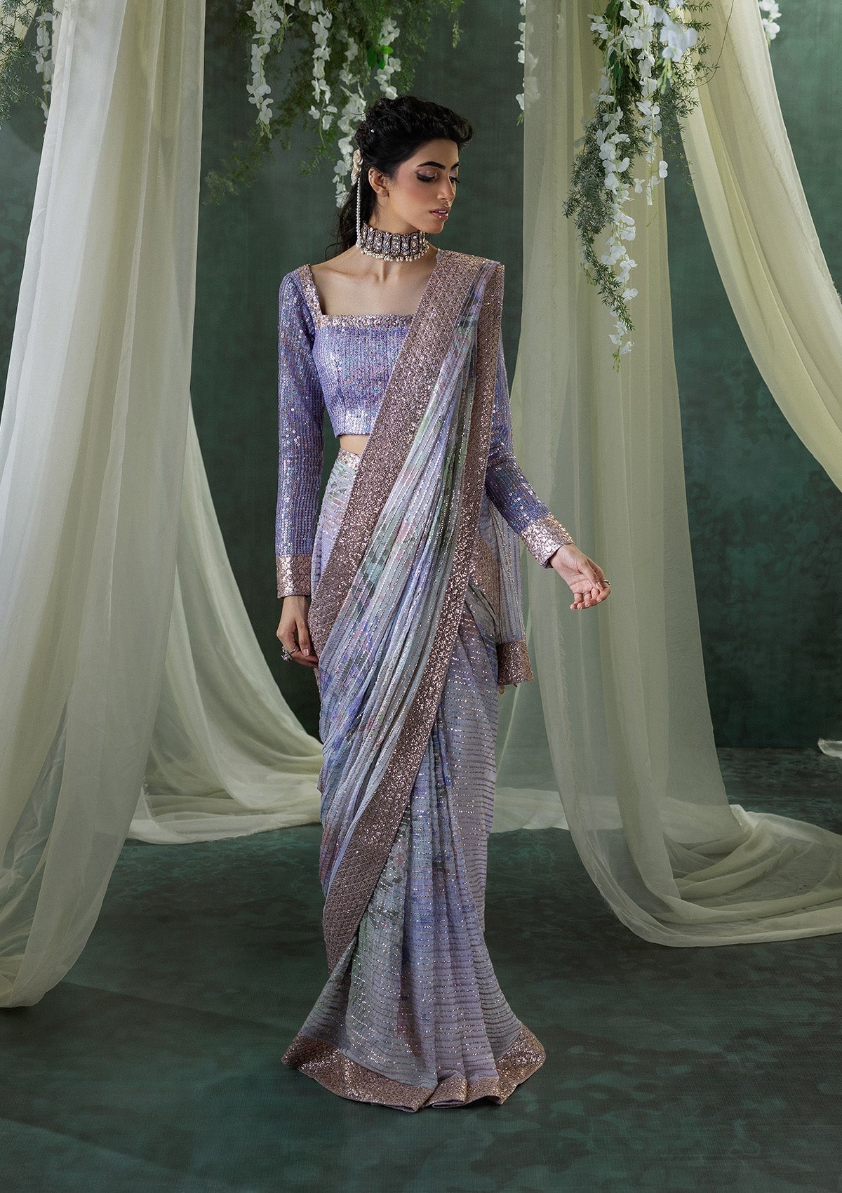 Aik Atelier | Sari Edit 2024 | SARI EDIT '24 VOL. 1 - LOOK 04 - by - Libasekhas UK - Registered Vendor of : Aik Atelier - 100% Original Designer Dresss